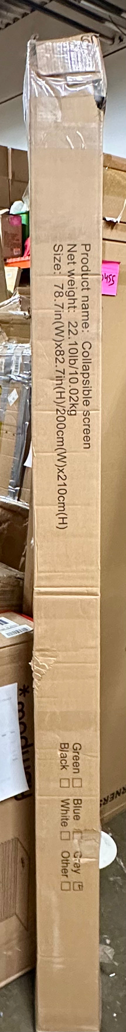 RAUBAY 78.7 x 82.7in Wider Style Large Collapsible Gray Backdrop Screen, Portable Retractable Panel, Photo Gray Background with Stand for Video Conference, Photographic Studio, Streaming (O458)