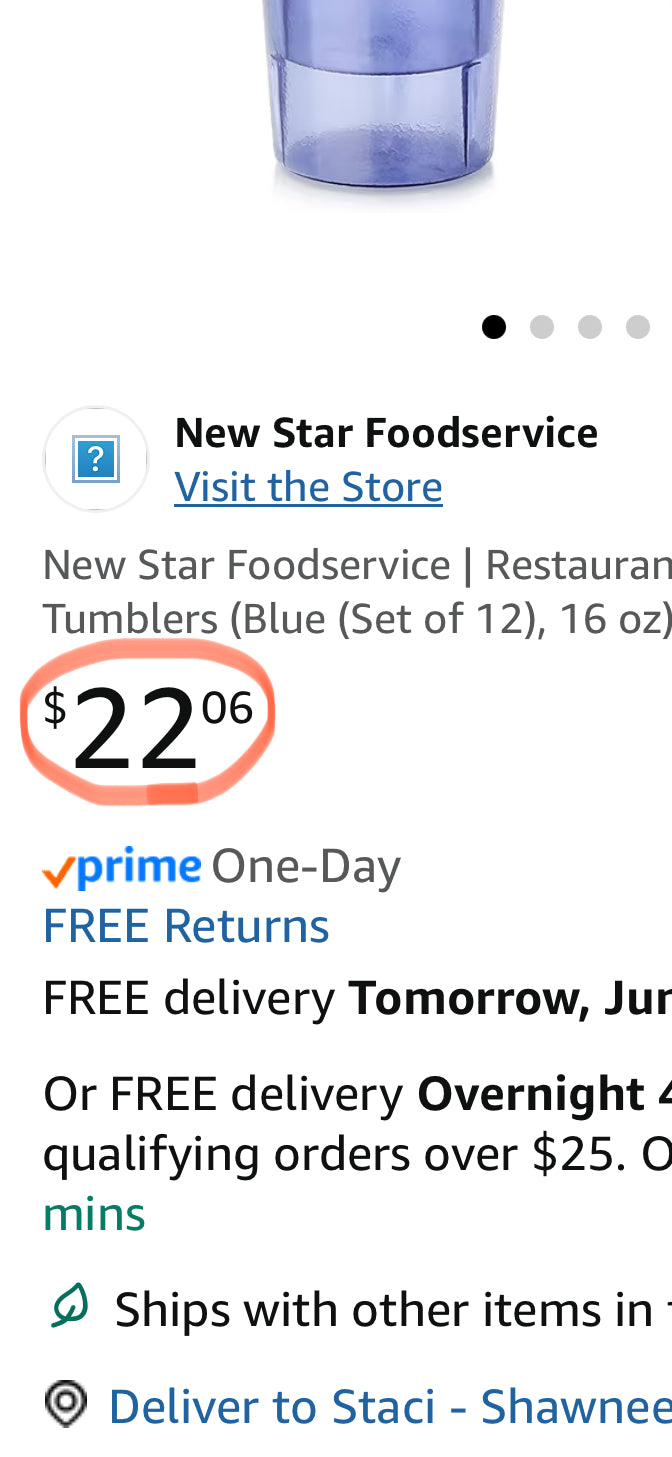 New Star Foodservice | Restaurant-Grade Beverage Tumblers (Blue (Set of 12), 16 oz)