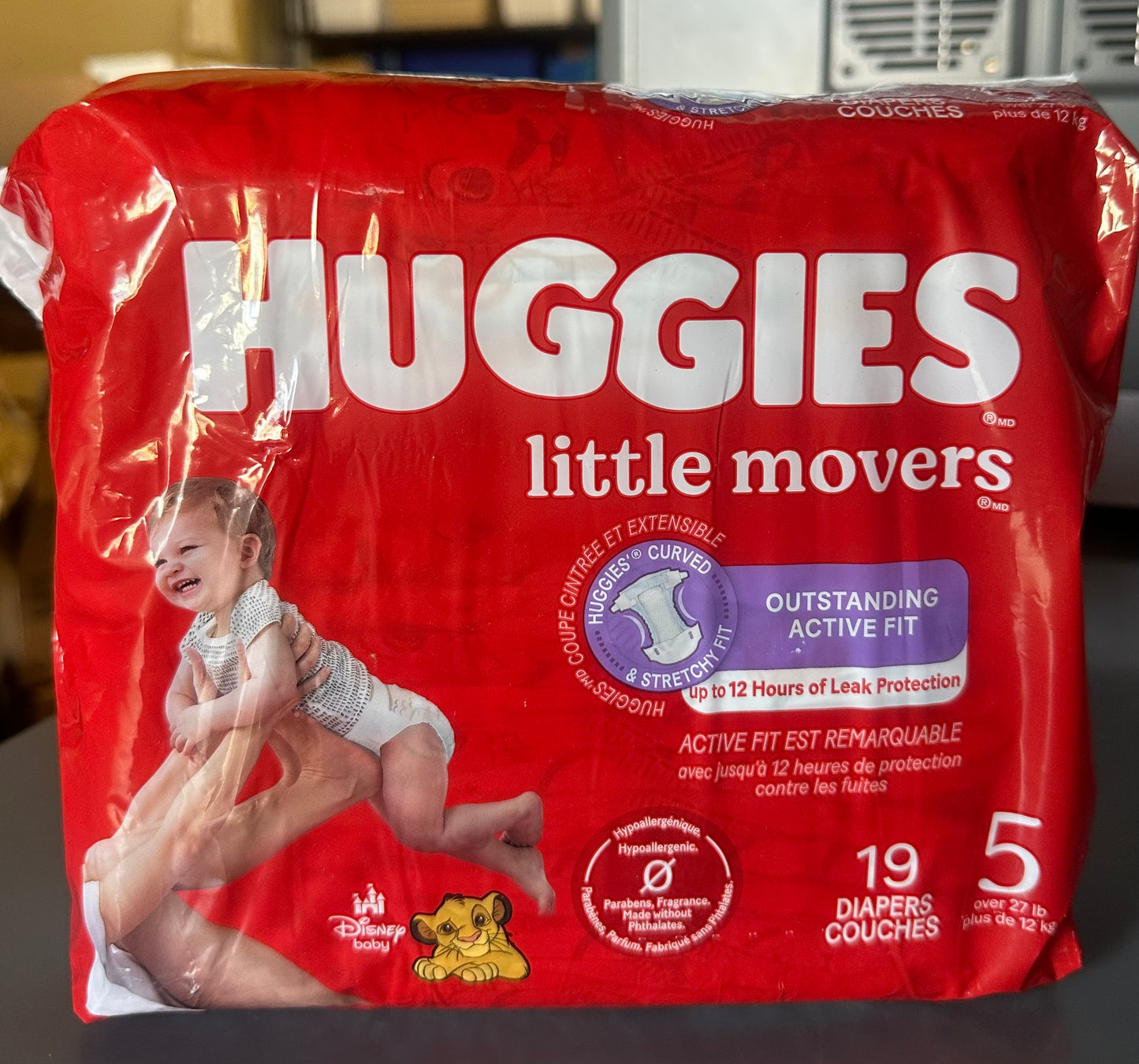 Huggies Little Movers Diapers, Step 5 (27+ lb.), 19 Ct, Jumbo Pack
