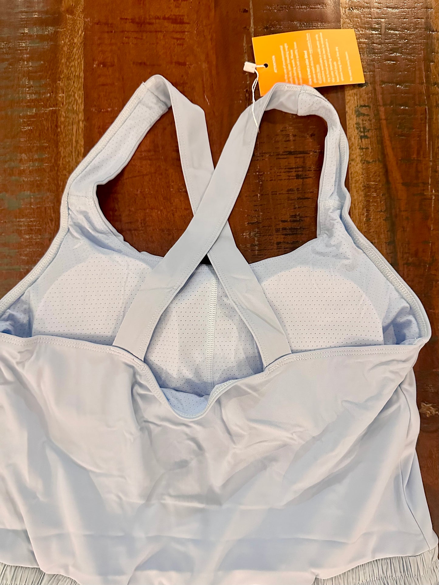Tennis Dress with Shorts Built-in, Skortsie Underneath, High Waist Sleeveless Workout Yoga Romper Dress (Size Medium)