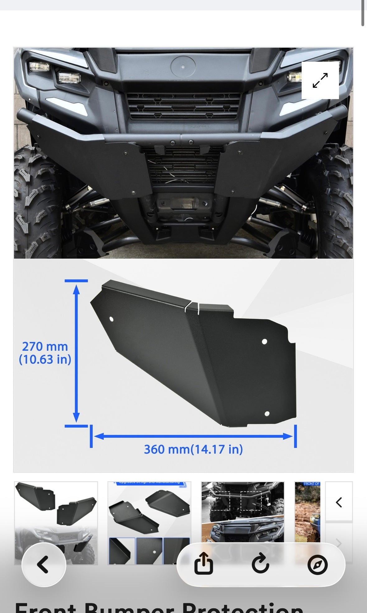 SLORIMOD EXTREME Front Bumper Protection Plates for Can-Am Outlander 500 700 PRO 2023-2025 Accessories, Heavy Duty Steel Front Brushguard Protector Cover Skid Plates, Replaces OEM part# 715005439