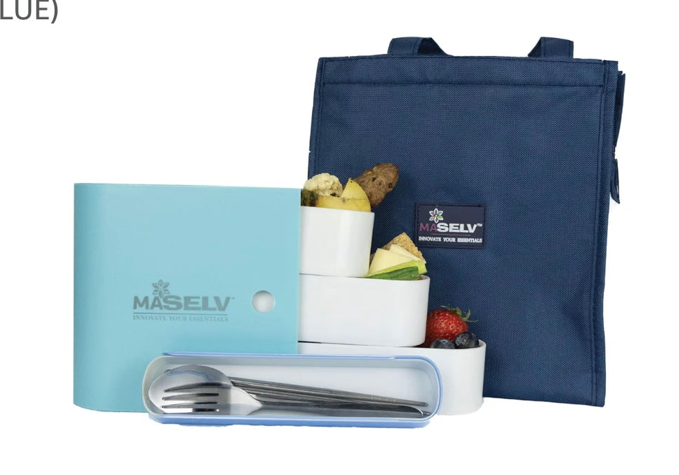 MASELV Meal Prep Box Set of 3 – Leakproof Dishwasher Safe Lunch Containers Adult Box with Utensils – Portable Microwave Snack Boxes for Adults – Insulated Cute Lunch Box (ORANGE)