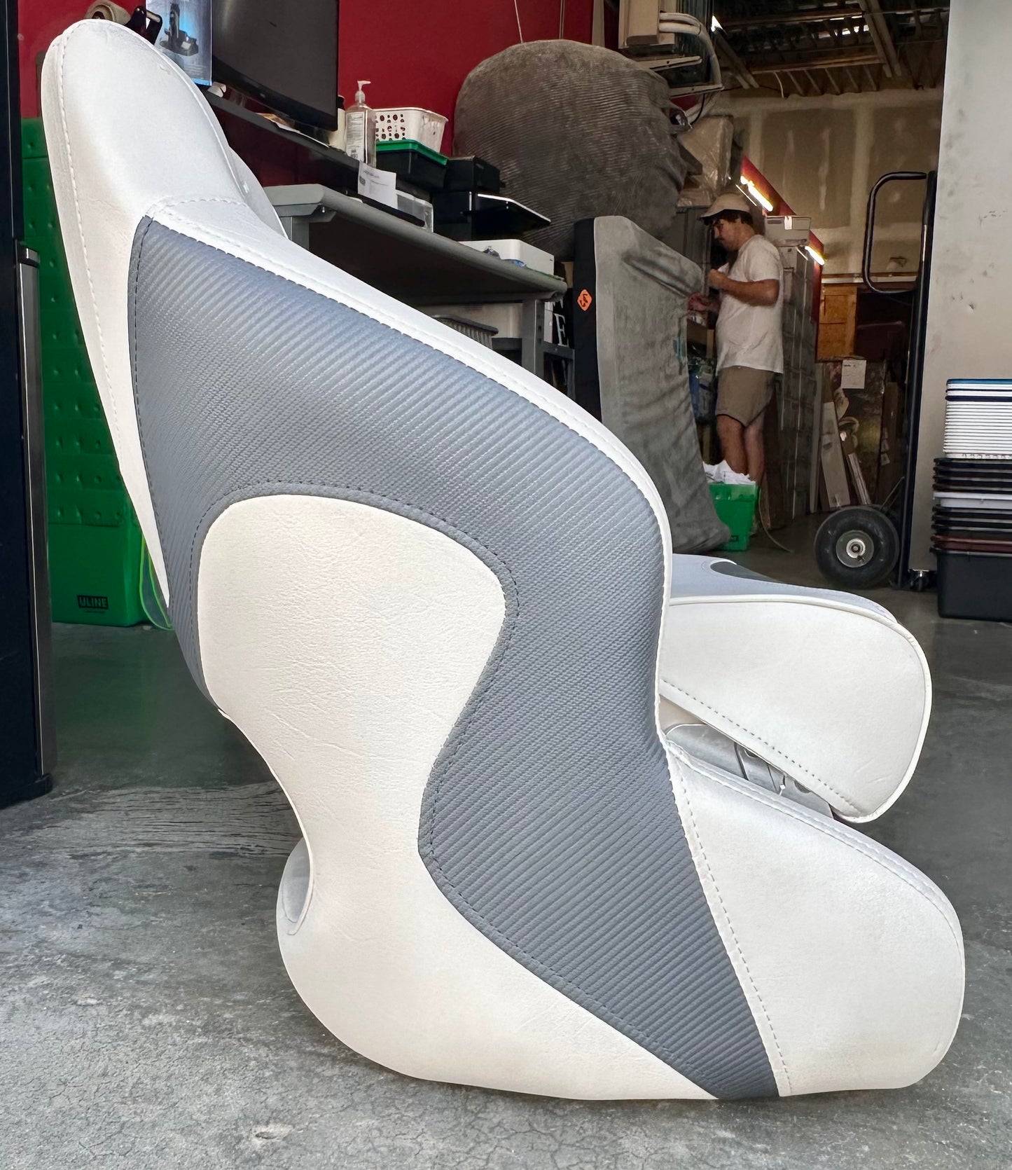 MSC Captain Boat Seat (White/Grey) (W512)