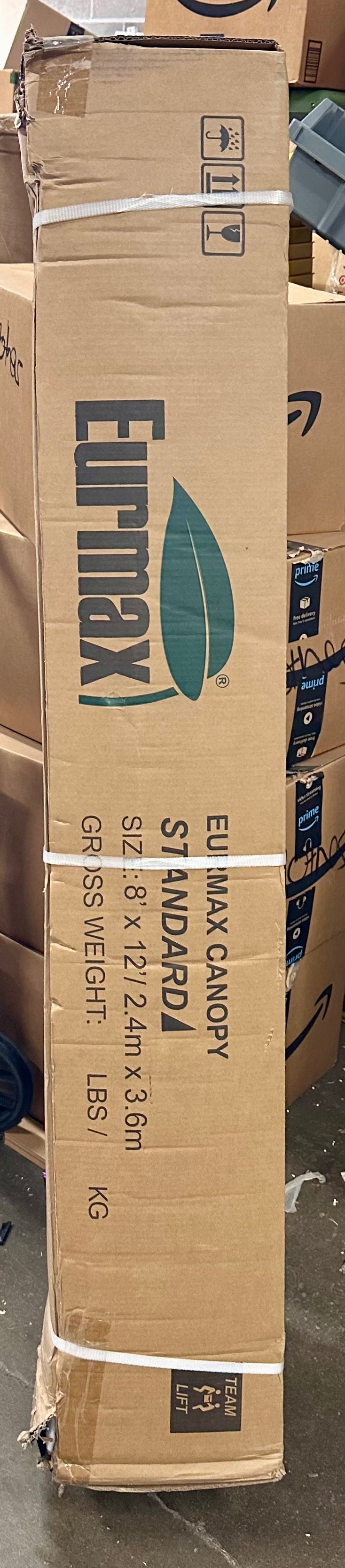 Eurmax USA 8x12ft Pop Up Canopy, Commercial Instant Tent for Outdoor Events, Patented No-Tip Rolling Storage Bag, Heavy Duty Portable Shelter,White (CP8)