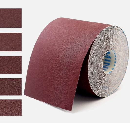 5 Grits Emery Cloth Roll，60 to 240 Grit Sandpaper roll Ready-to-wrap Ready-to-Cut 4 inch by 32.8 feet Long Abrasive Sand Paper Rolls 60.80.120.180 and 240grid