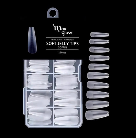Max Glow Soft Jelly Tips Coffin Nails 120pcs