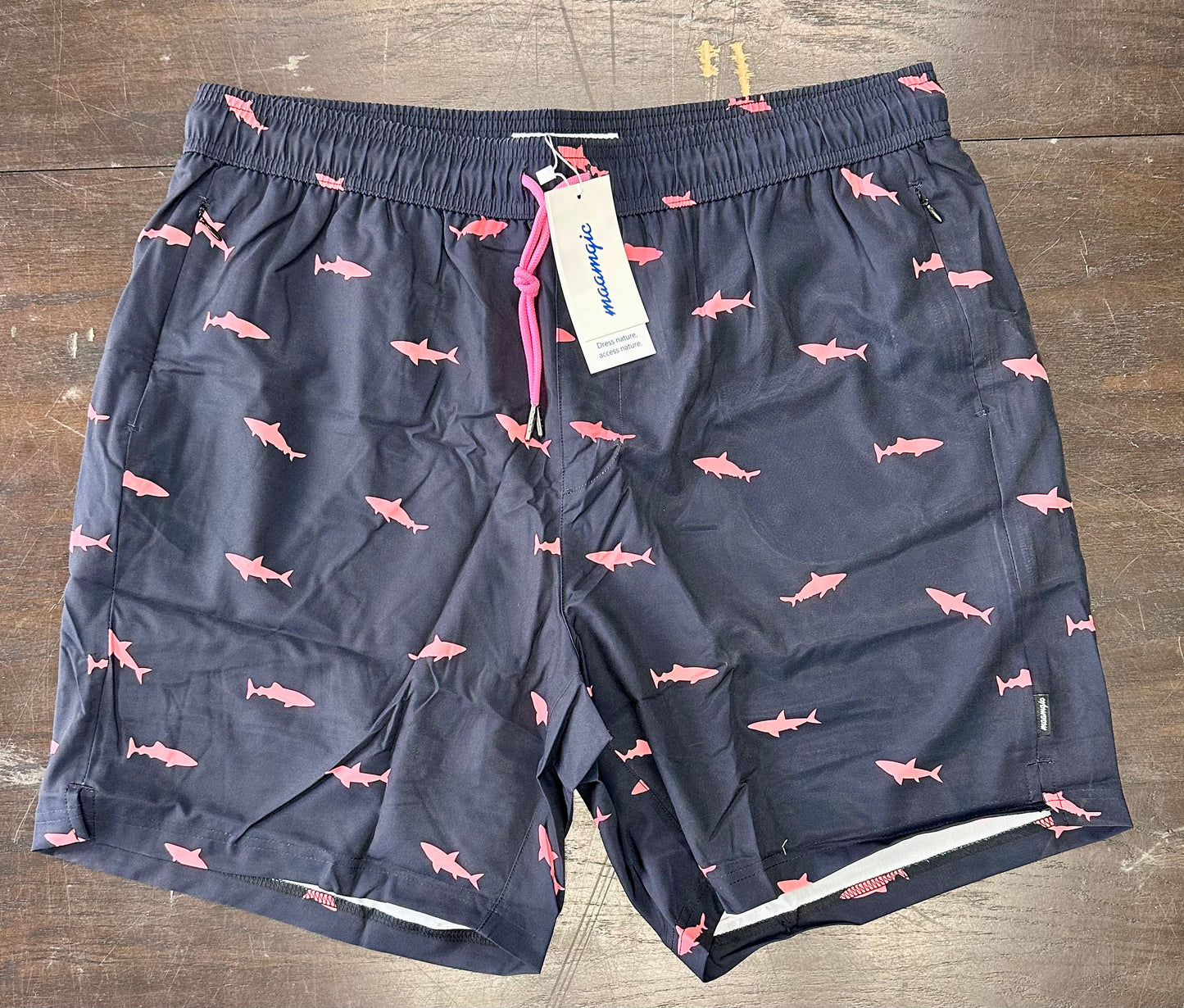 2 in 1 Mens Swim Trunks, 7 Inch Swim Suit Board Shorts (Size XXL)