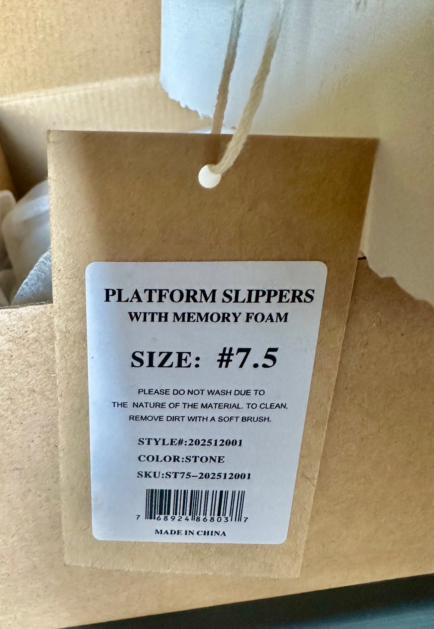 Women's Platform Slippers, Suede Fuzzy Slippers with Strap (Size 7.5)