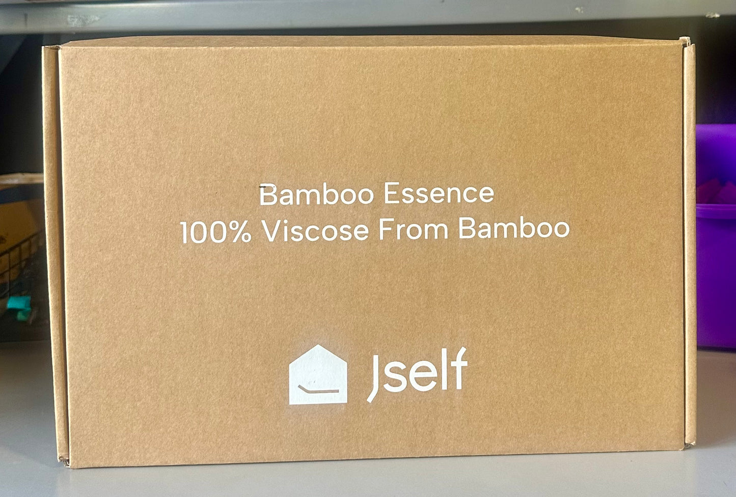 JSELF 100% Viscose Derived from Bamboo Sheet Set - Hotel Luxury Cooling Bed Sheets for Hot Sleepers & Night Sweats, 18" Deep Pocket, Soft & Breathable, Oeko-TEX (White with Blue Tape, Queen)
