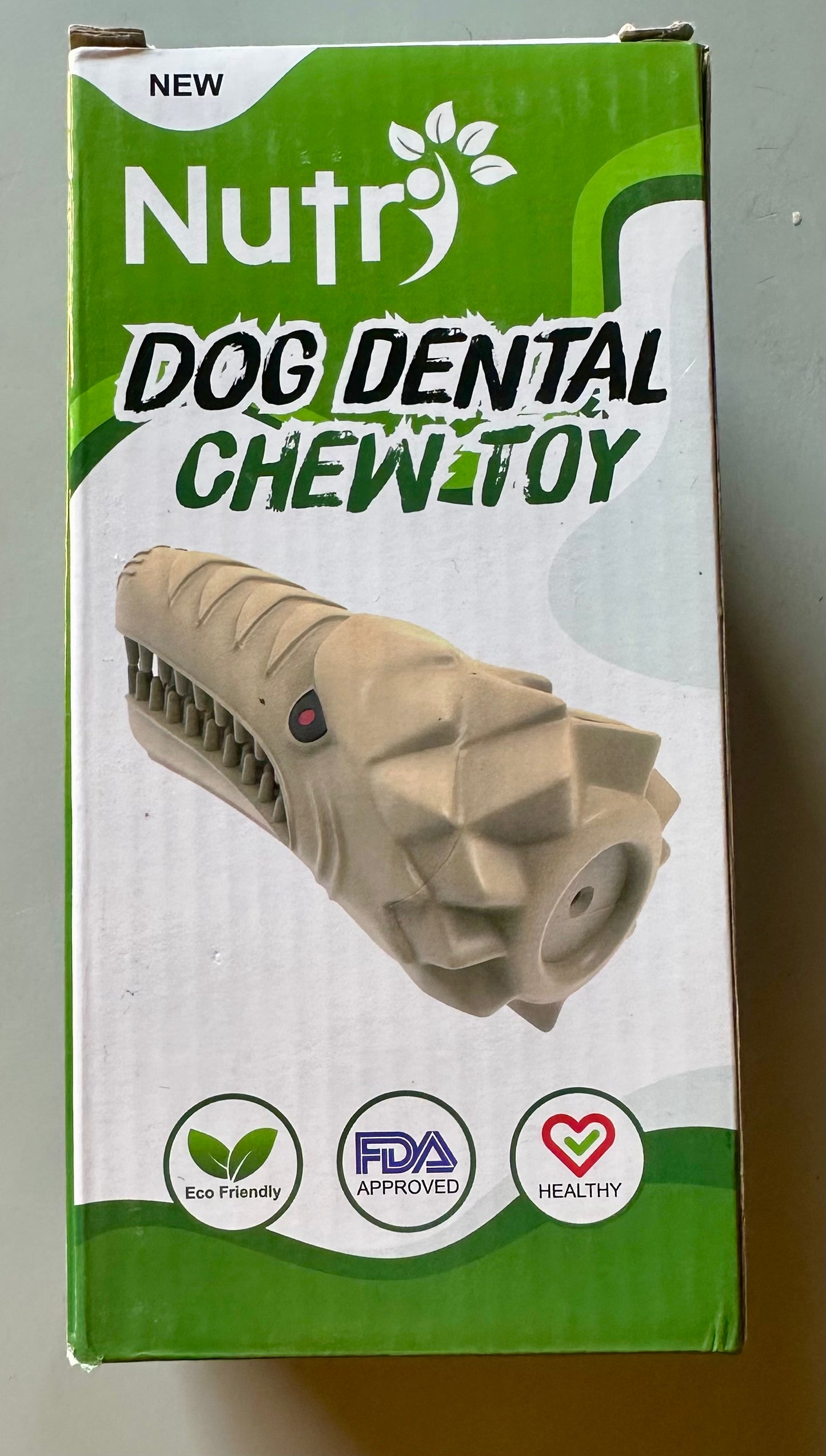 Nutro Dog Dental Chew Toy Eco-Friendly Rubber Toothbrush Squeaker - New in Box
