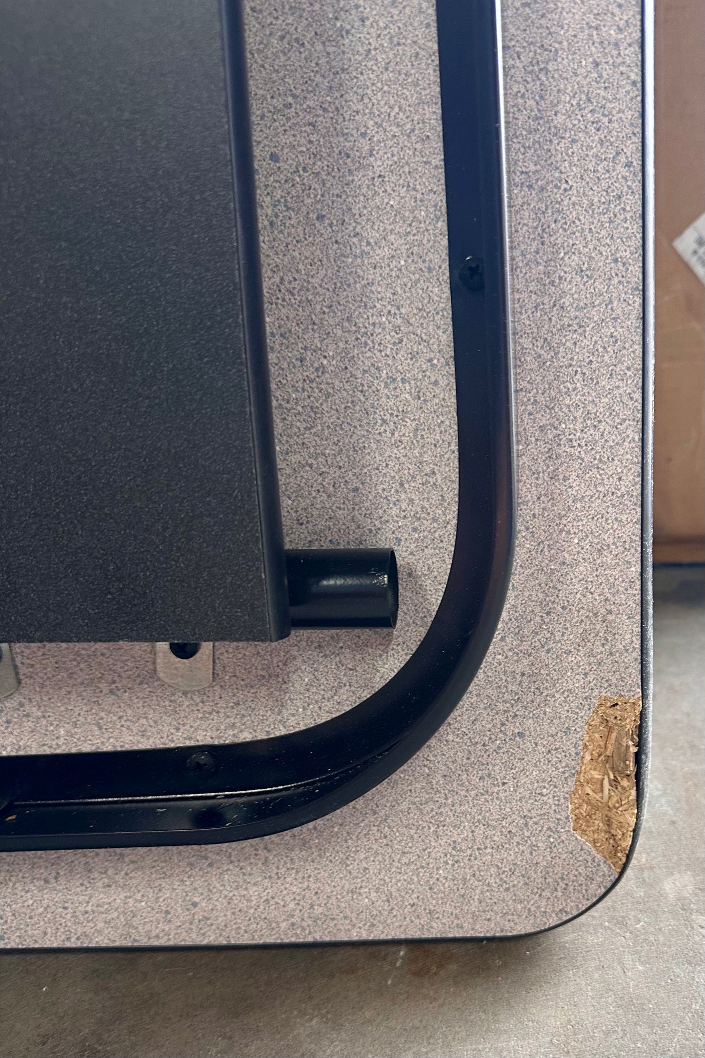 Correll 24"x72" Folding Seminar, Training or Classroom Table, Gray Granite Thermal Fused Laminate, Maximum Leg Room, Black Steel Frame, Made in The USA, Seats 3 (G887)