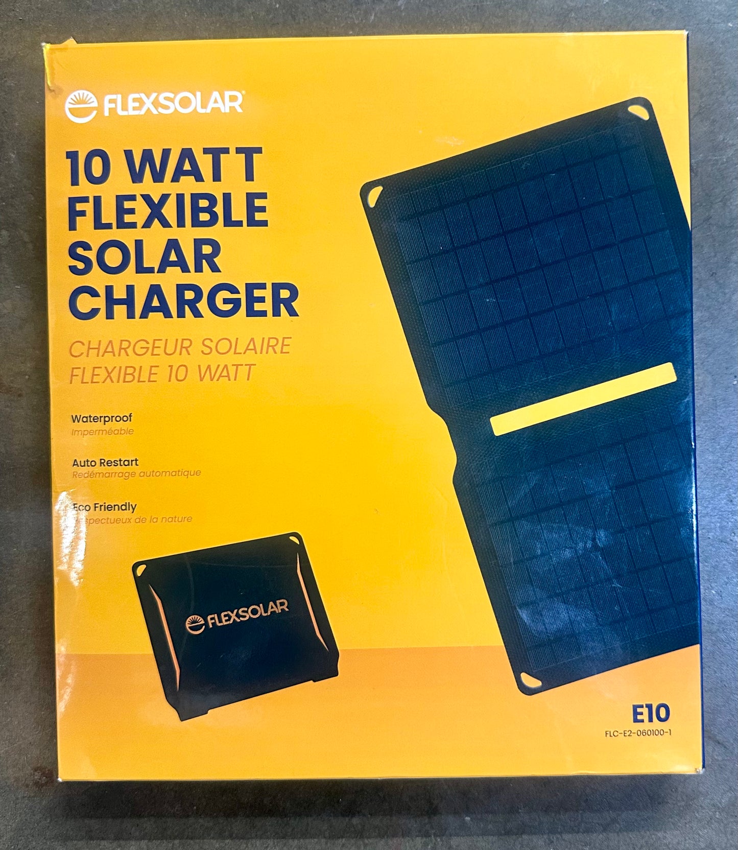 FlexSolar 10W 5V USB Foldable Solar Panel Charger, IP67 Waterproof, Compact, Portable for Camping, Hiking, Backpacking Emergency Charging Phones, Watches, Fans, Flashlights and Power Banks