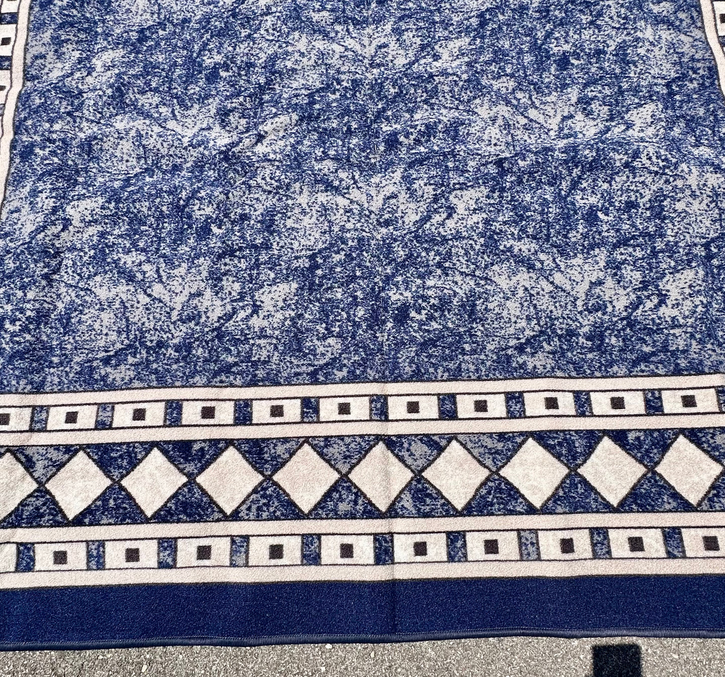 Antep Rugs Alfombras Modern Bordered 8x10 Non-Skid (Non-Slip) Low Profile Pile Rubber Backing Indoor Area Rugs (Navy Blue, 7'10" × 10') (L1251)