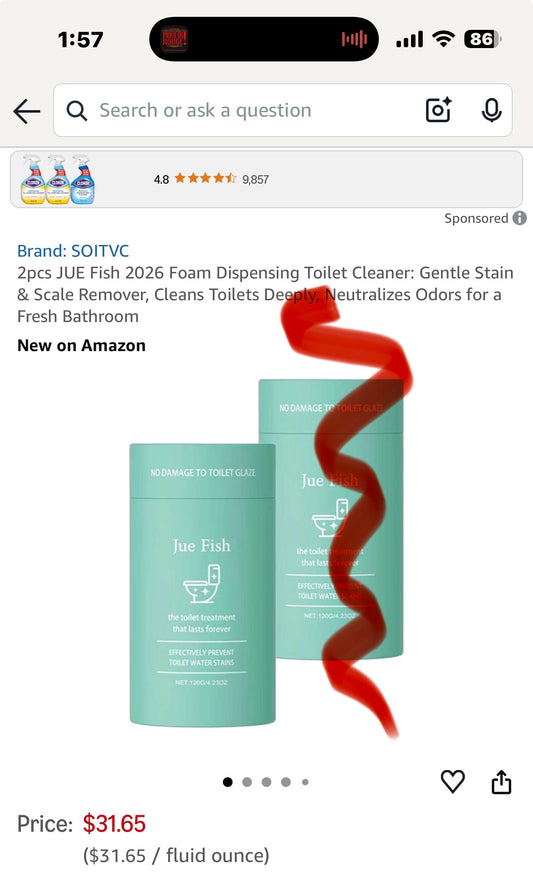 One - JUE Fish 2026 Foam Dispensing Toilet Cleaner: Gentle Stain & Scale Remover, Cleans Toilets Deeply, Neutralizes Odors for a Fresh Bathroom