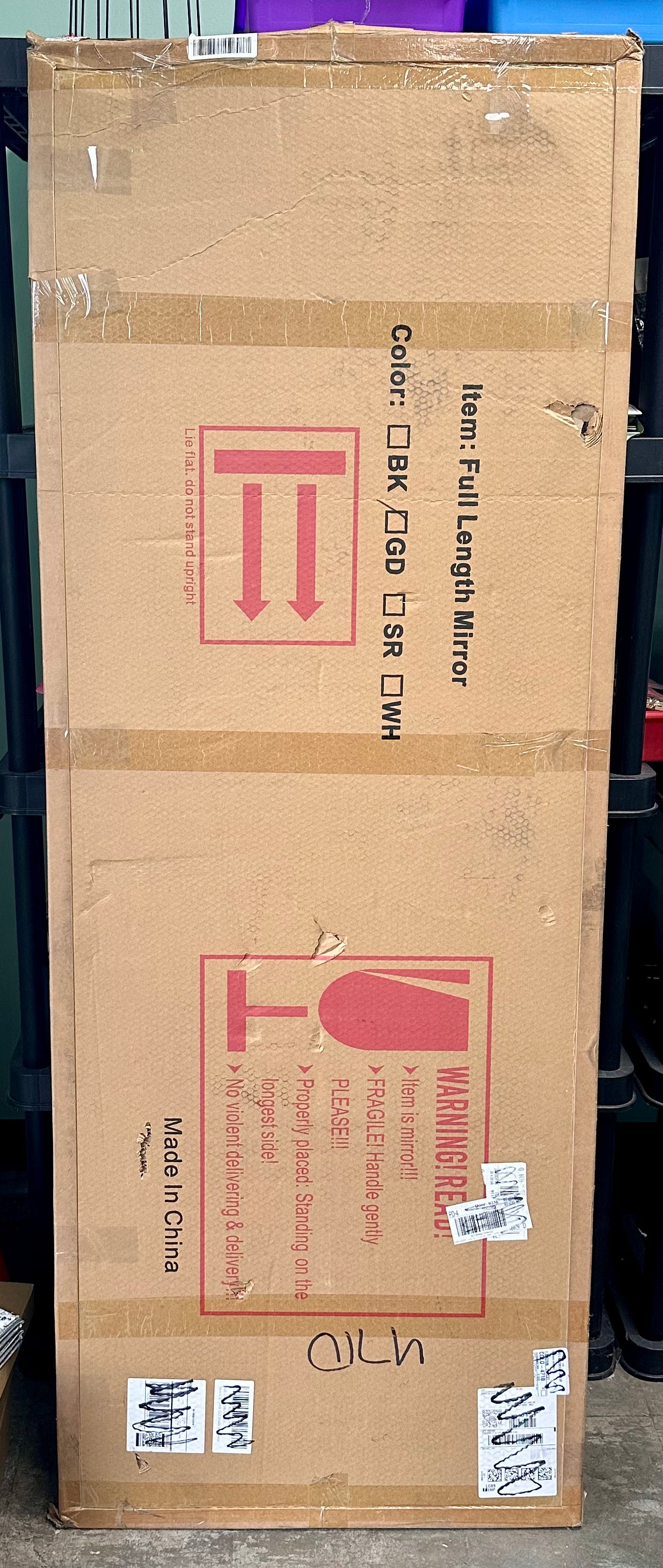 Arched Full Length Mirror with Stand, 71"x26" Aluminum Frame, Free Standing, Hanging, Leaning, Modern and Simple Home Decor, Shatter-proof Nano
Glass, Gold (M450)