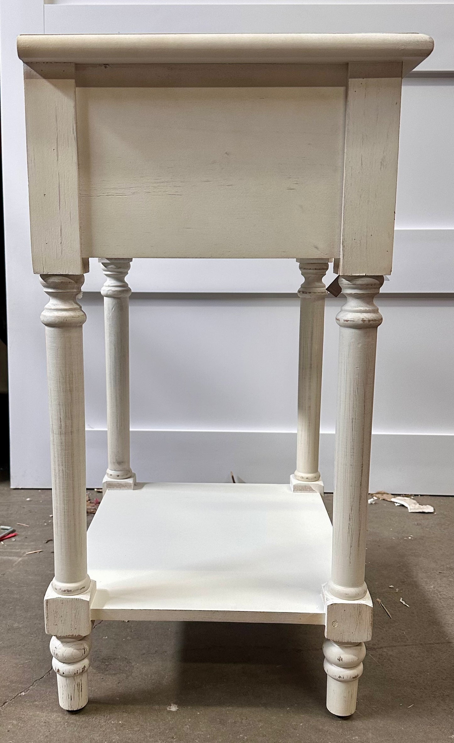 COSIEST Vintage Nightstand, 2-Tier Bedside Table, Wood Accent End Table with Storage Drawer and Open Display Shelf for Bedroom Living Room (L1084)