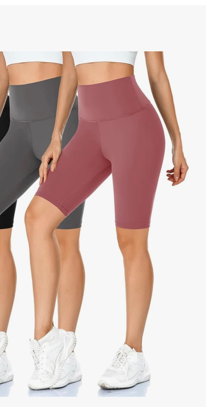 MOREFEEL Buttery Soft Biker Shorts for Women - High Waist Tummy Control Workout Yoga Shorts (Size S-M)