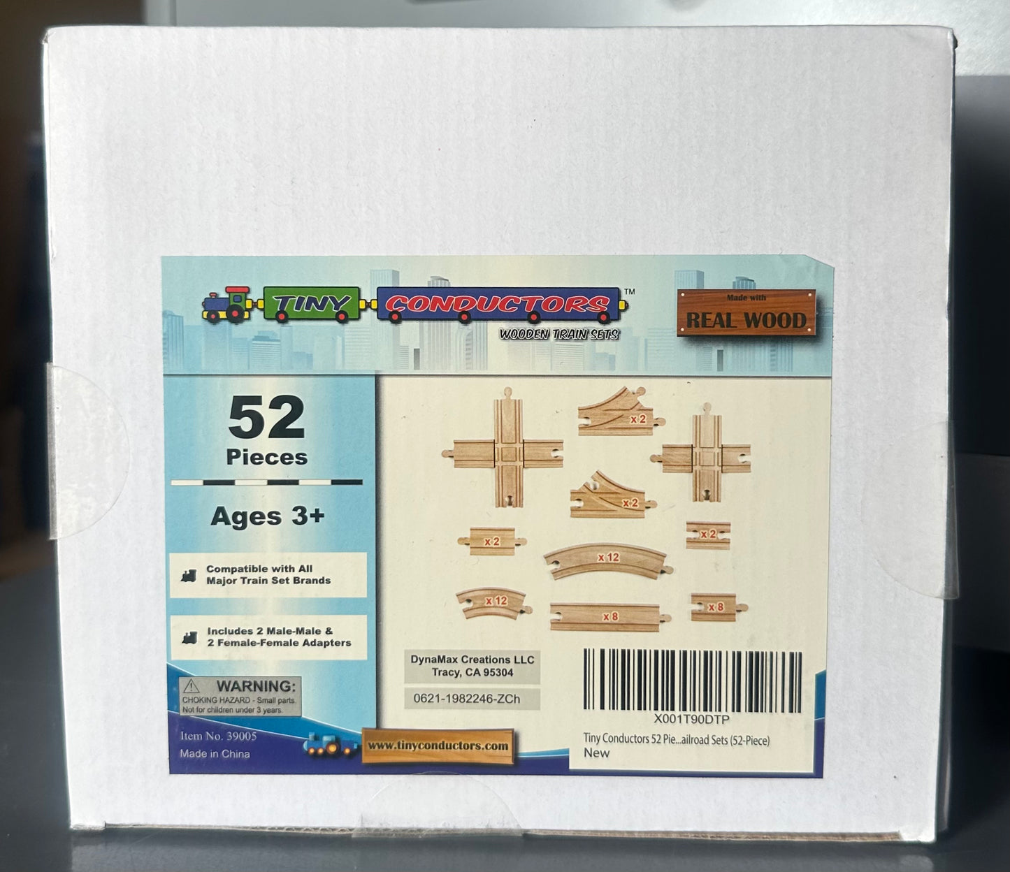 Tiny Conductors 52 Piece Wooden Train Track Set