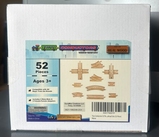 Tiny Conductors 52 Piece Wooden Train Track Set