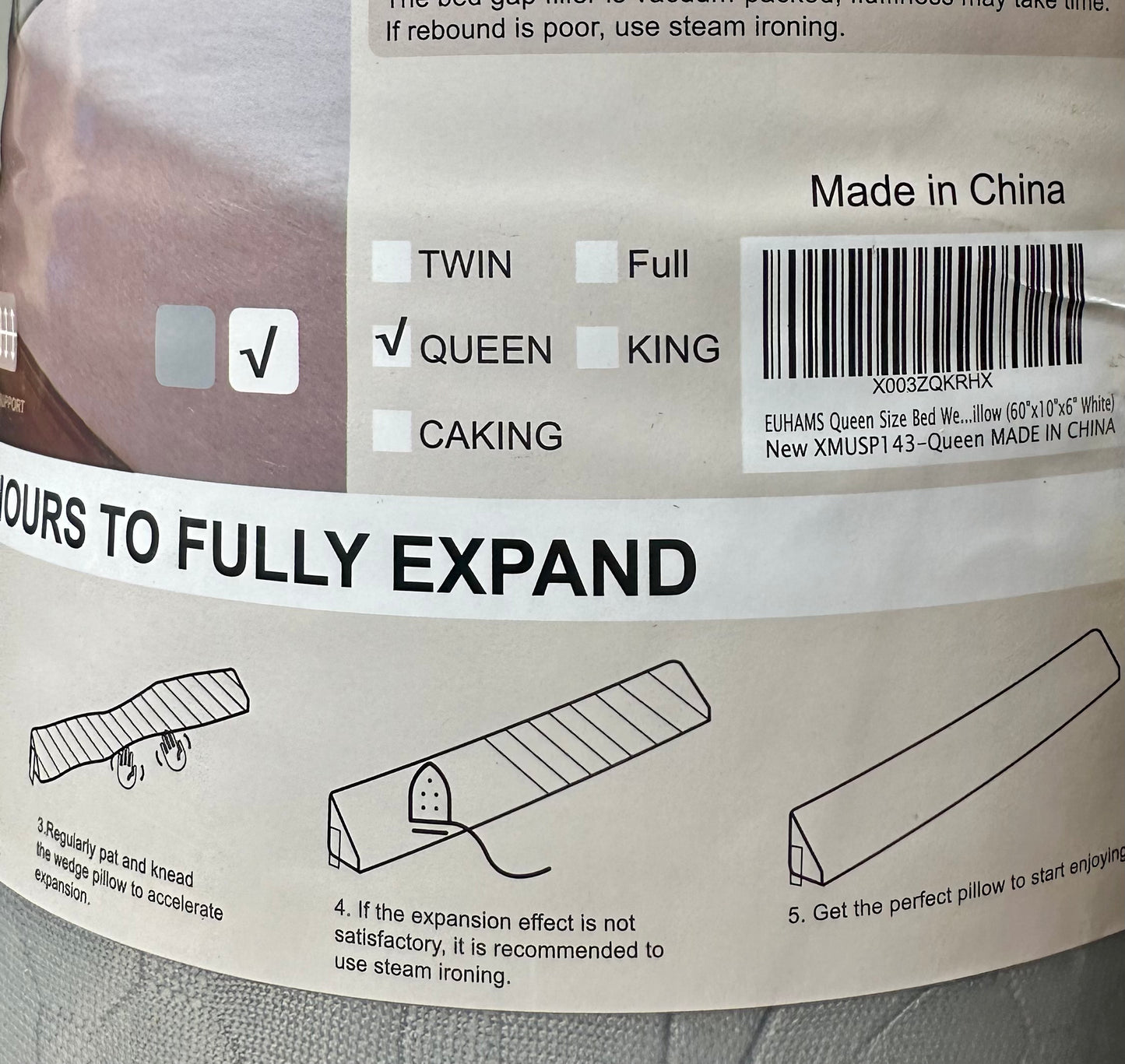 Queen Size Bed Wedge Pillow - Bed Gap Filler Mattress Wedge Headboard Pillow Close The Gap 0-7" Between Your Headboard and Mattress or Wall for Sleeping Backrest Pillow (60"x10"x6" Gray)