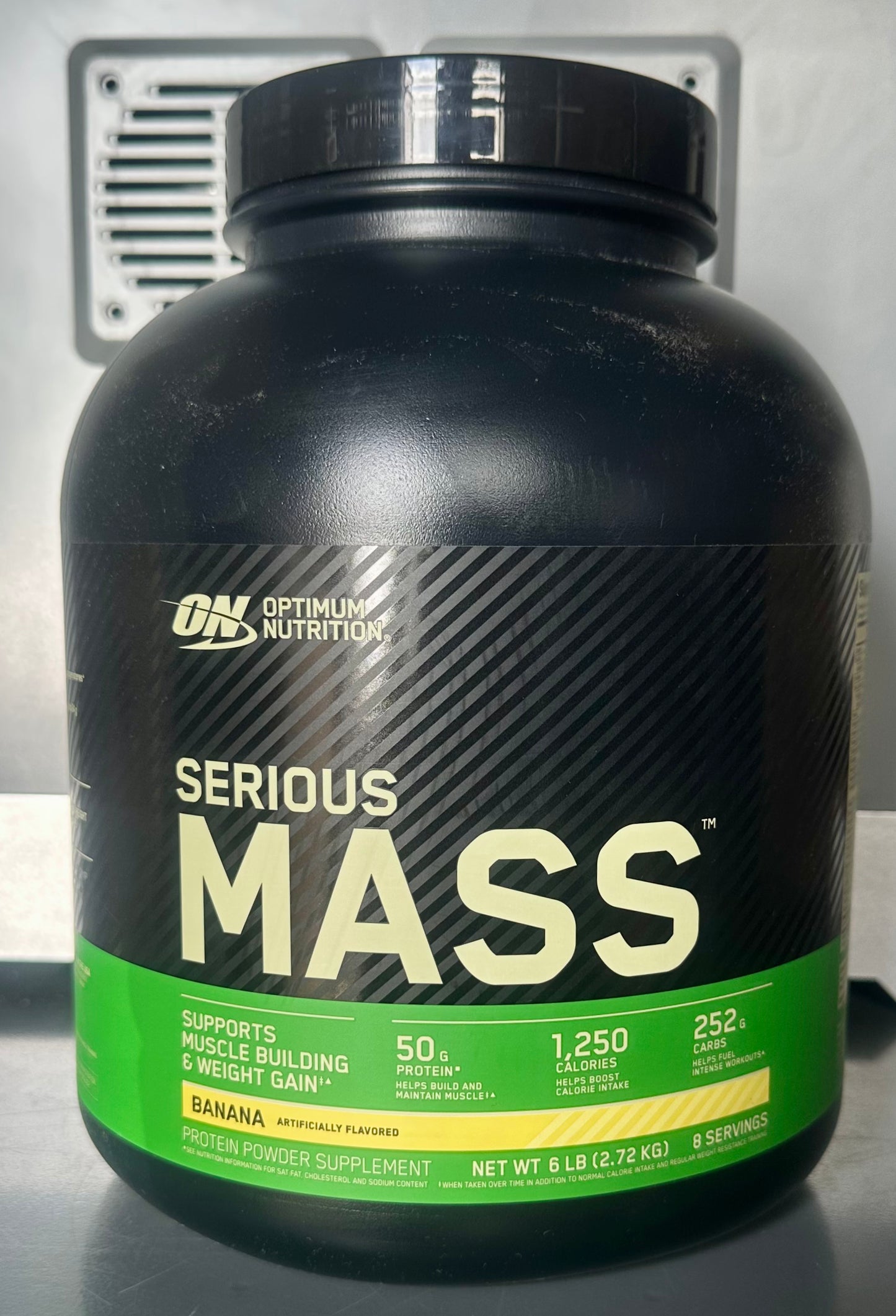 Optimum Nutrition Serious Mass, Weight Gainer Protein Powder, Mass Gainer, Vitamin C and Zinc for Immune Support, Creatine, Banana, 6 Pound