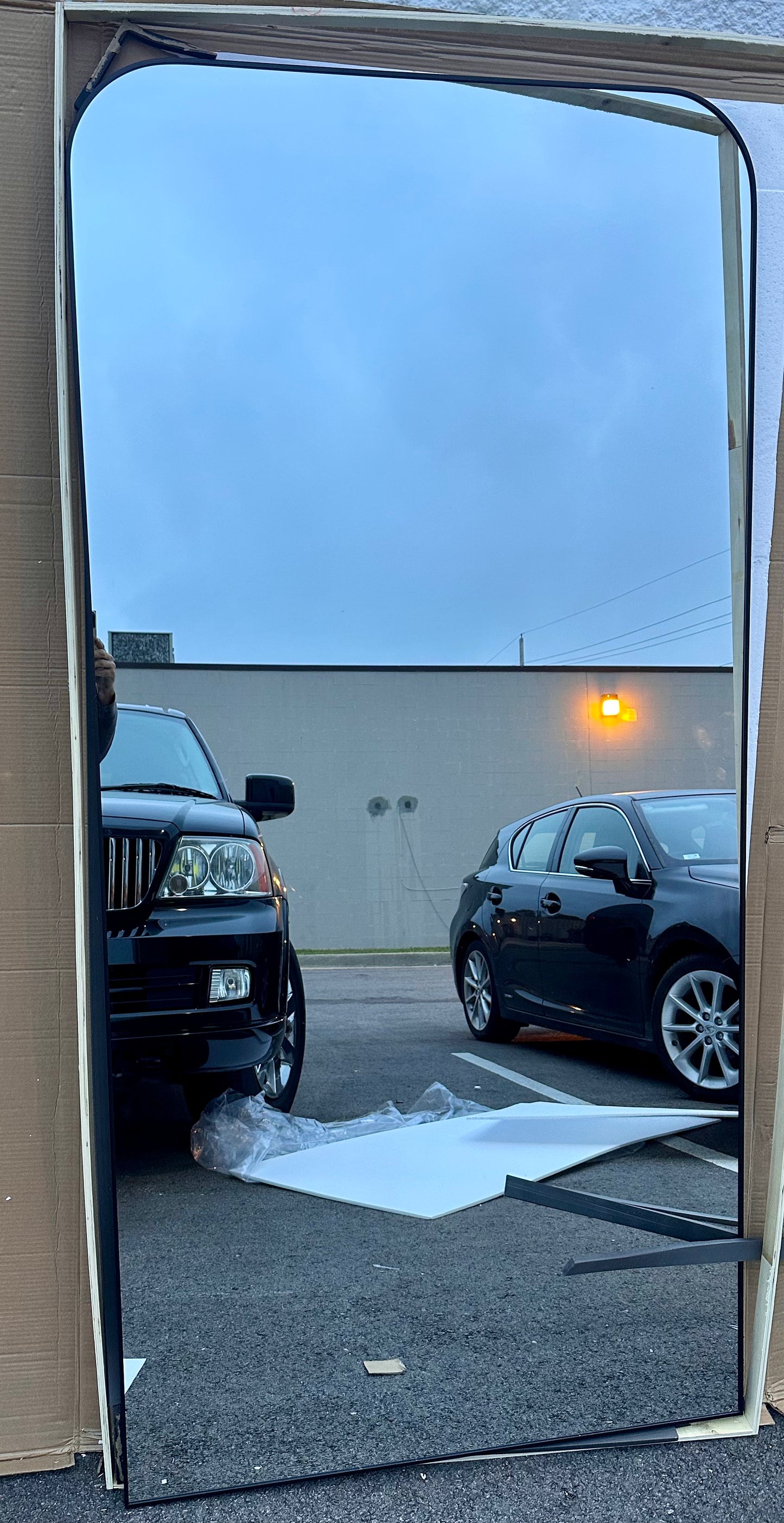 Antok Full Length Mirror, 78"x38" Floor Mirror Freestanding, Arched Floor Standing Large Full Body Mirror with Stand for Bedroom, Hanging, Mounted, Black (M403)