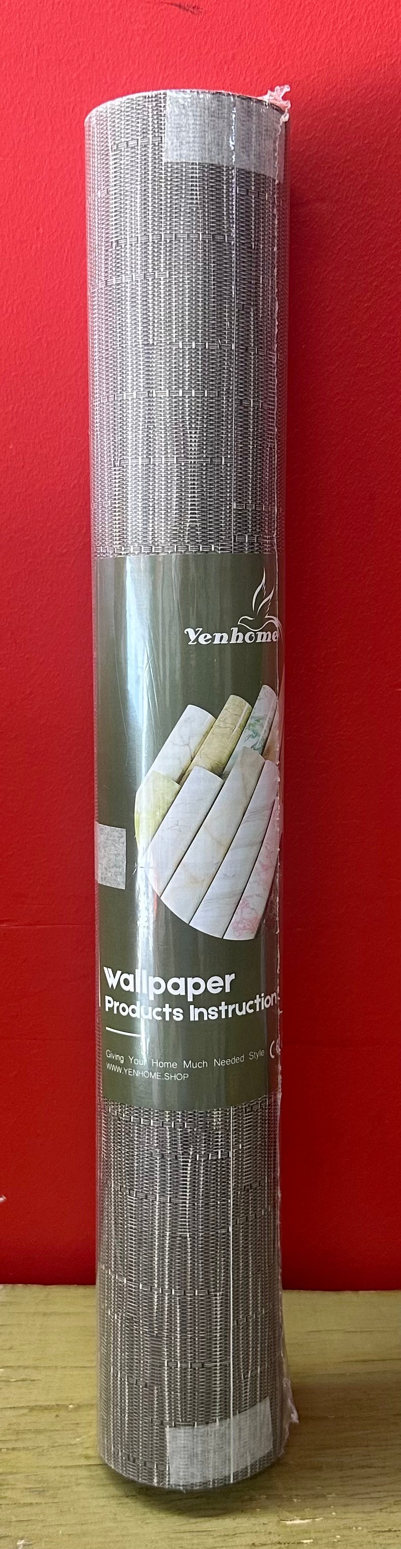 YENHOME 17.7” × 276” Grasscloth Peel-and-Stick Wallpaper