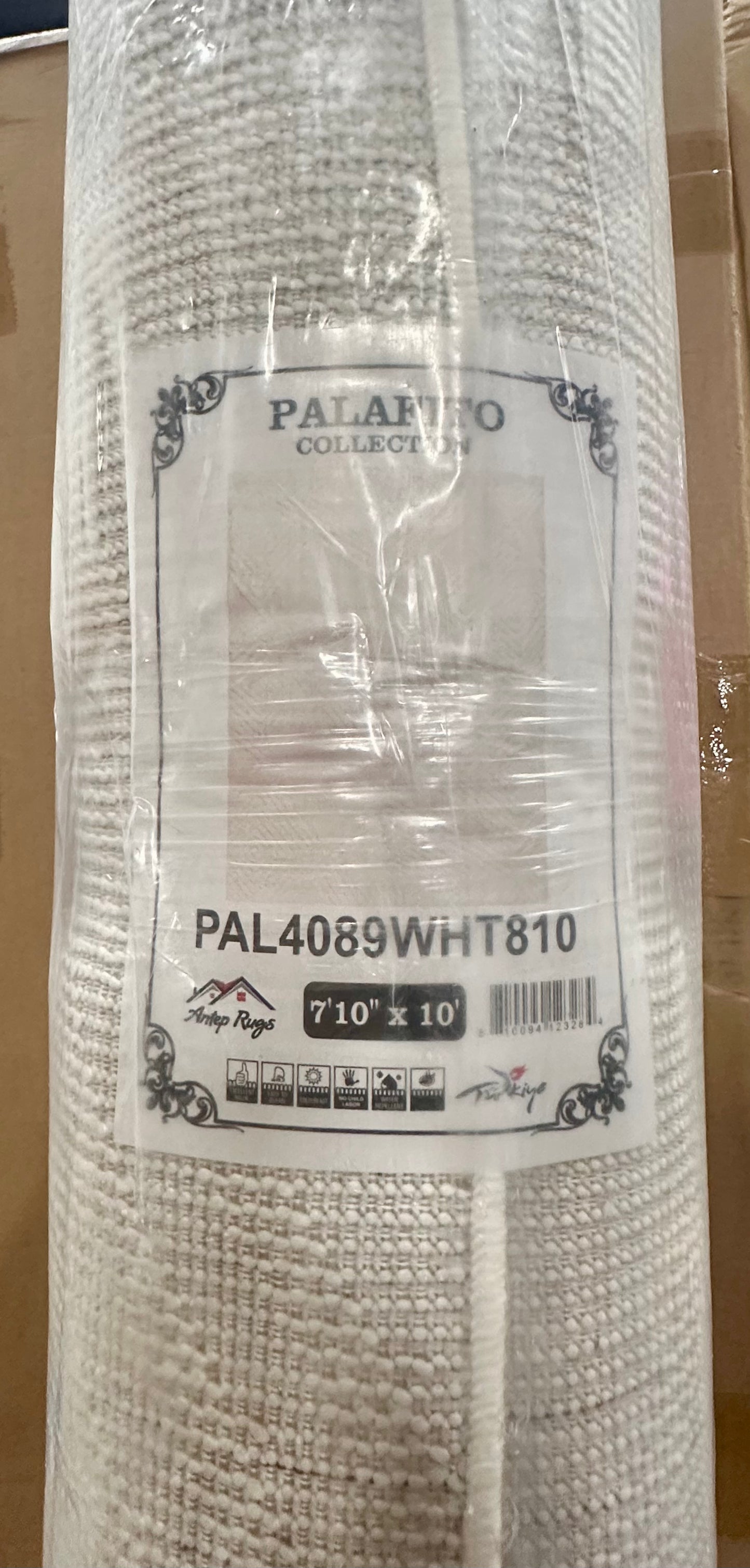 Antep Rugs Palafito Geometric Shag Diamond High-Low Pile Textured Indoor Area Rug (White, 7'10" x 10') (L1139)