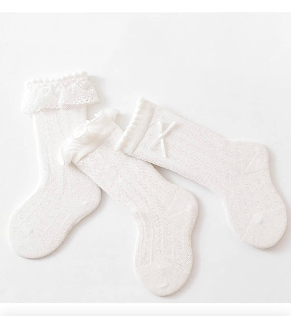 Apone Fatu Baby Knee High Socks Non Slip Grip Ankle Socks Ruffled Long Stockings for Infants Toddlers Kids Boys Girls (Size 6-12 Months)