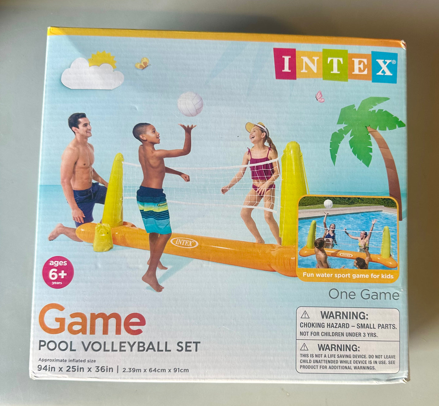 Intex 56508EP Inflatable Floating Swimming Pool Toys Volleyball Game,