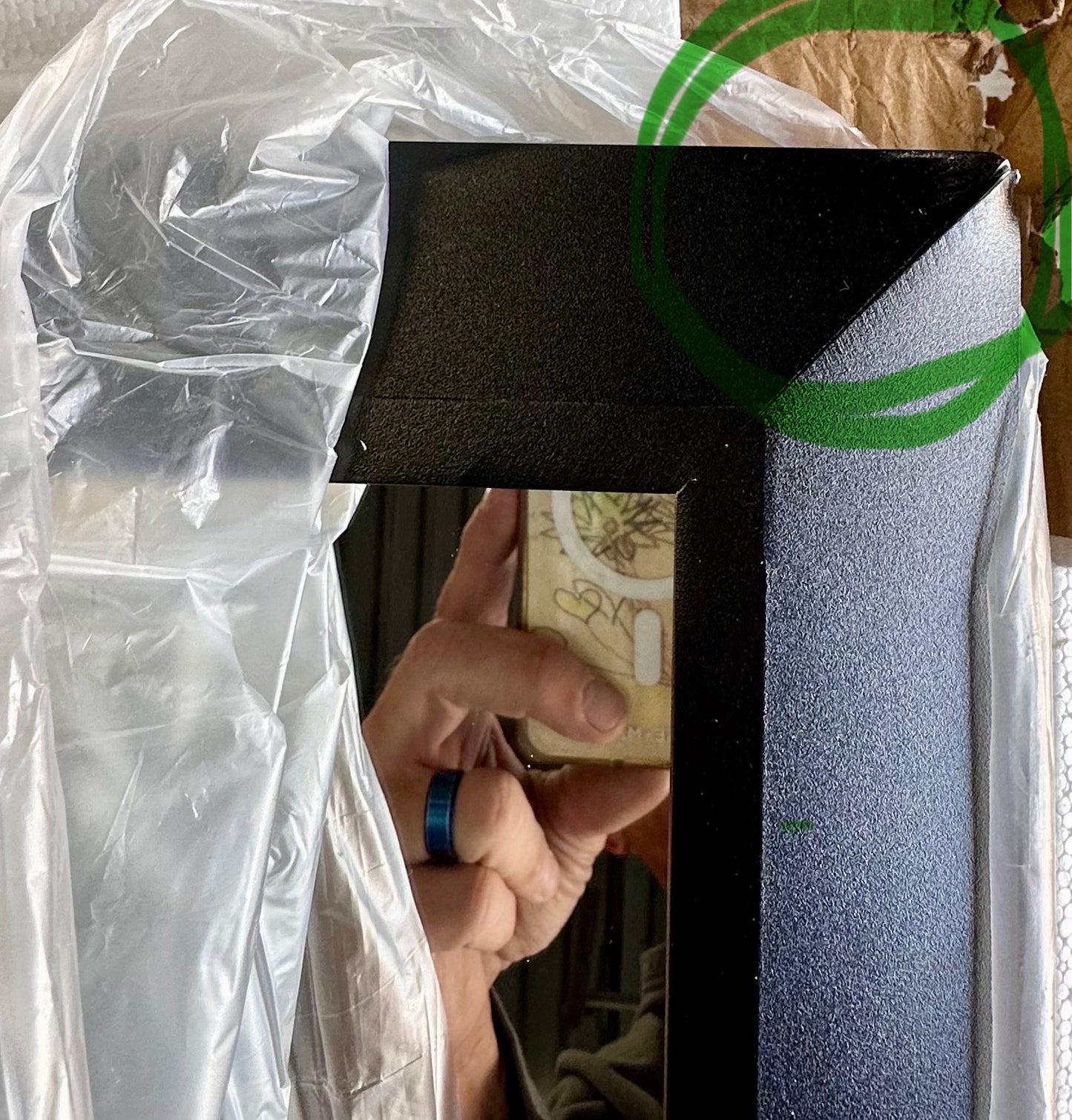 40x36 Inch Black Bathroom Mirror for Wall, Thick Metal Framed Rectangle Mirrors for Over Sink, Bedroom, Living Room, Entryway, Anti-Rust, HD Tempered Glass (M434)