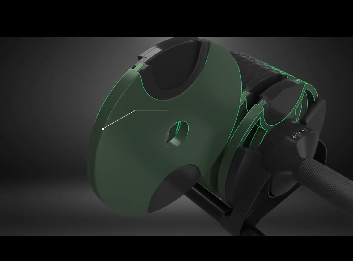 New - Adjustable Dumbbell (Single) by ROBURFLEX, 80 pounds total Weight for Strength Training Fitness, Cast Iron Plates (W529)