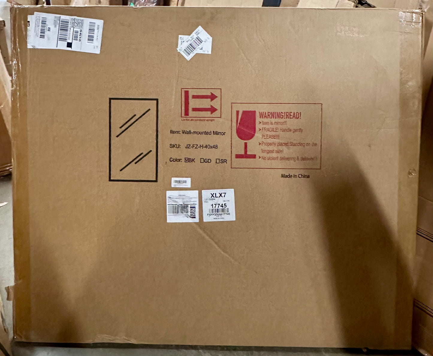 YIROMAN Wall Mirror 48"x40", Large Matte Black Mirror with Metal Frame, Rectangular Vanity Mirror with Right Angles, Wall Mirror Hangs Horizontal or Vertical, Shatterproof (M400)