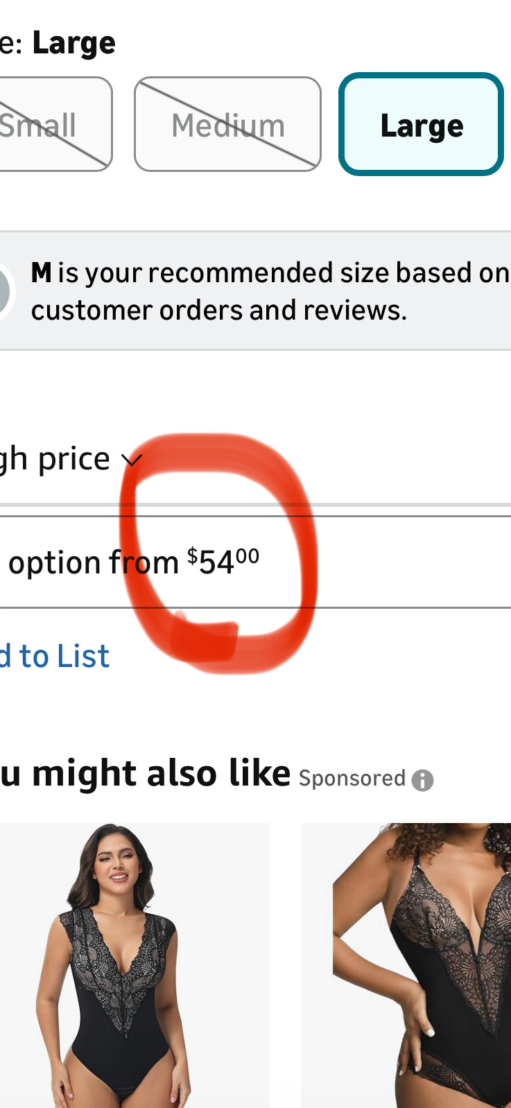 HeyShape Shapewear Laced Bodysuit (Size Large)