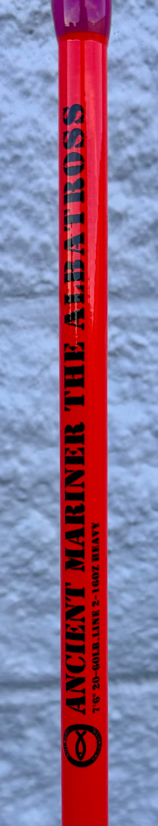 ANCIENT MARINER Catfish Fishing Rods, 7'6" One-Piece Glow with Black Light Ancient Mariner Albatross Catfishing Casting Rod, Medium Heavy (W539)