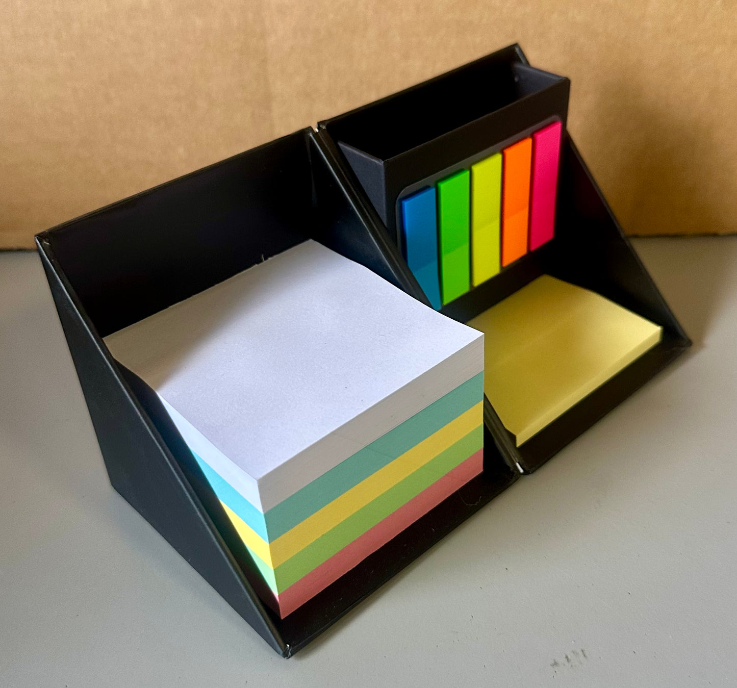 Creative Folding Desktop Organizer with Pencil Holders, Sticky Note Tray and Cool Desk Accessories Organizer for Room College Dorm Home School