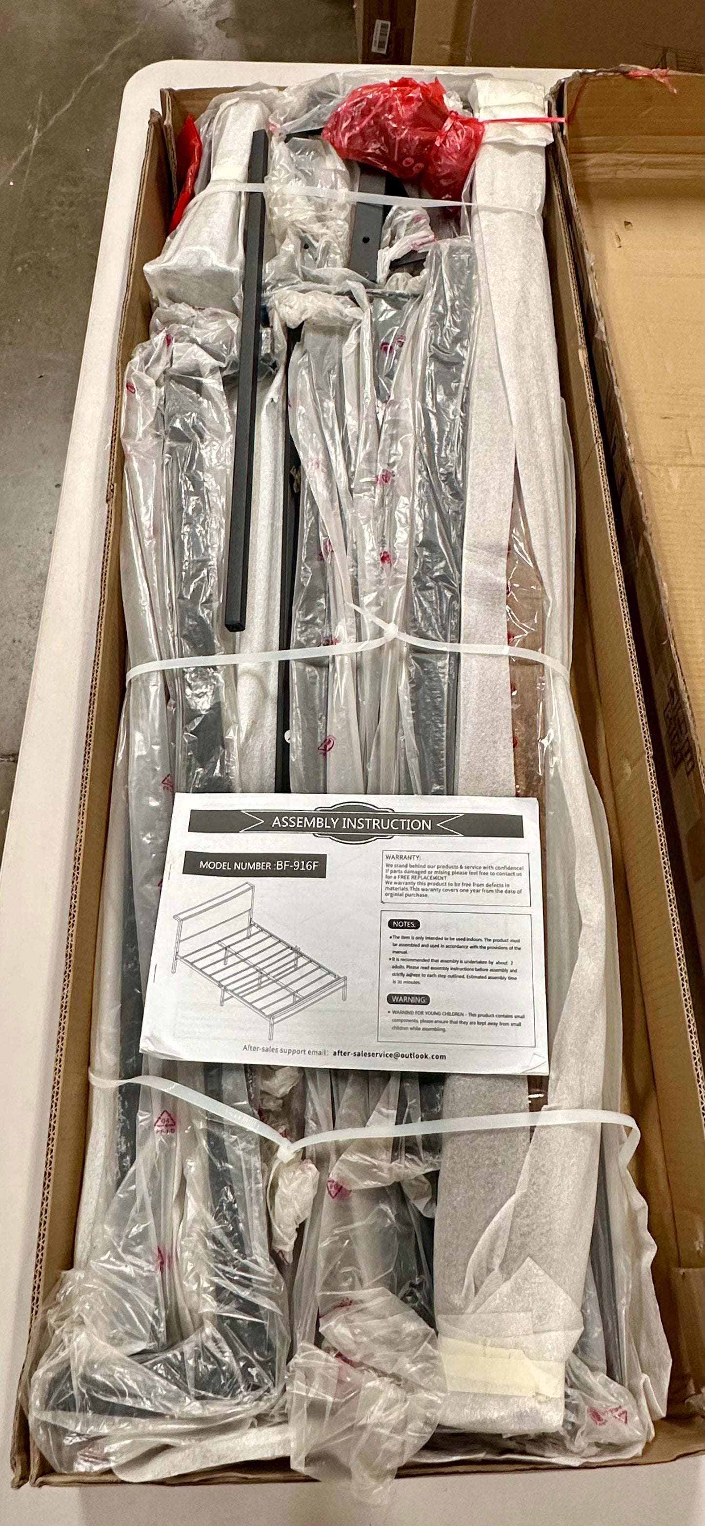 Full Size Bed Frame with Headboard, Platform Bed Frame with Reinforced Steel, Strong Slats Support/No Box Spring Needed, Black and Rustic Brown (B1208)