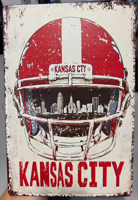 Chiefs Helmet Decorative Sign 10x16 Metal