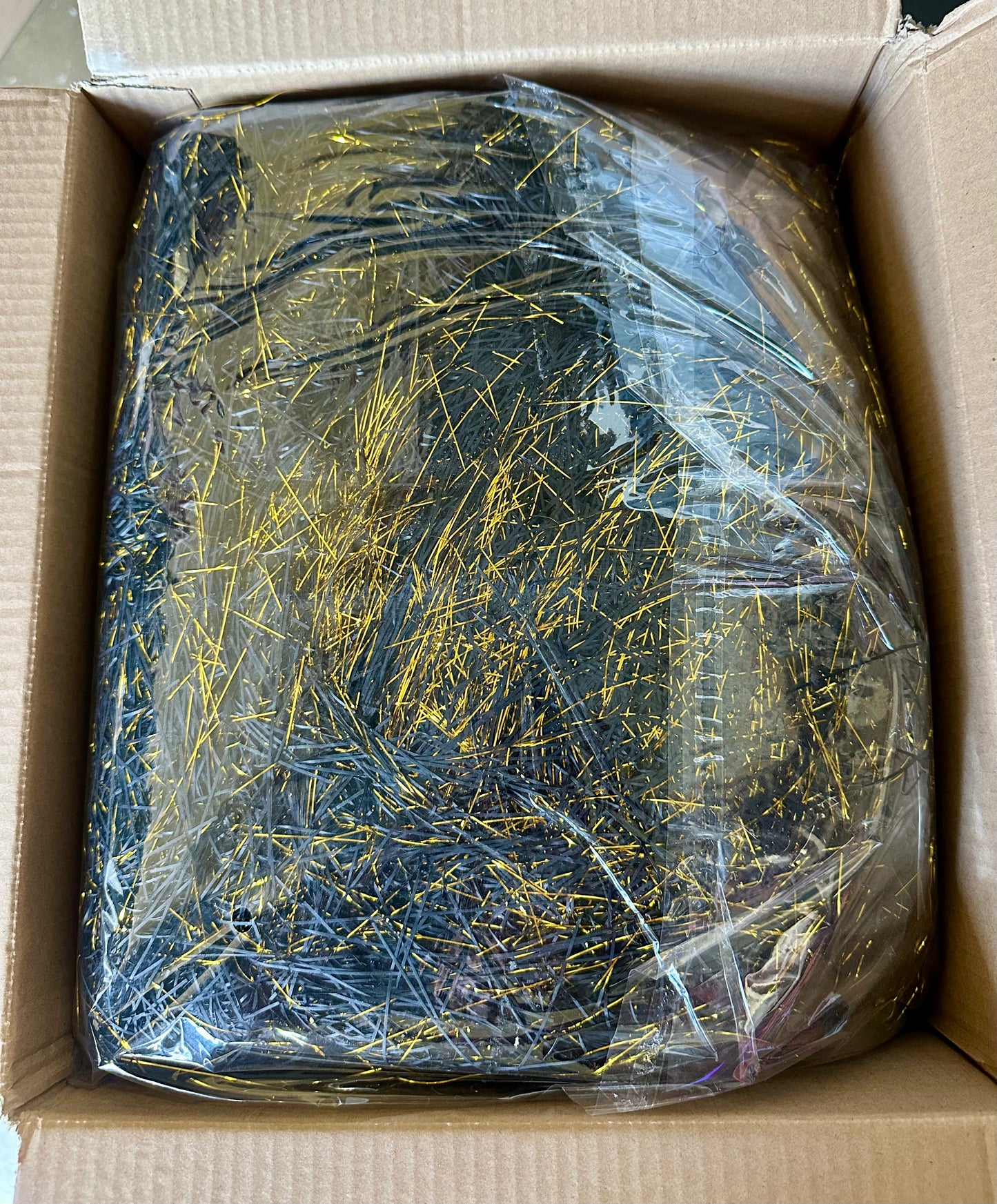 2 LB Crinkle Cut Paper Shred Black & Gold Crinkle Shredded Paper - Gift Box Baskets Bag Filler - Confetti Stuffing for Birthday, Holiday Gift Packaging Wrapping