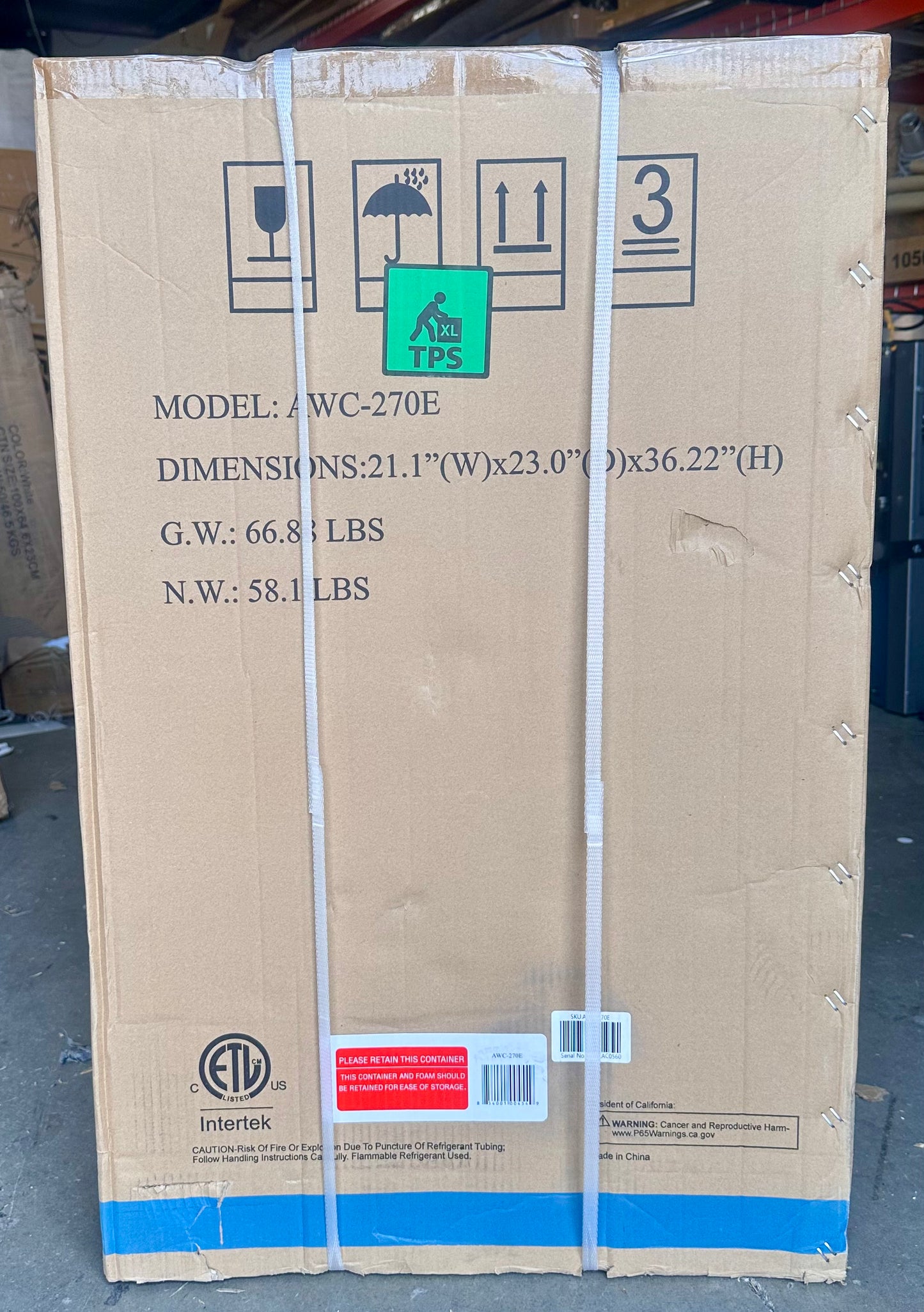 New - NewAir 27 Bottle Wine Fridge with Lock (R524)
