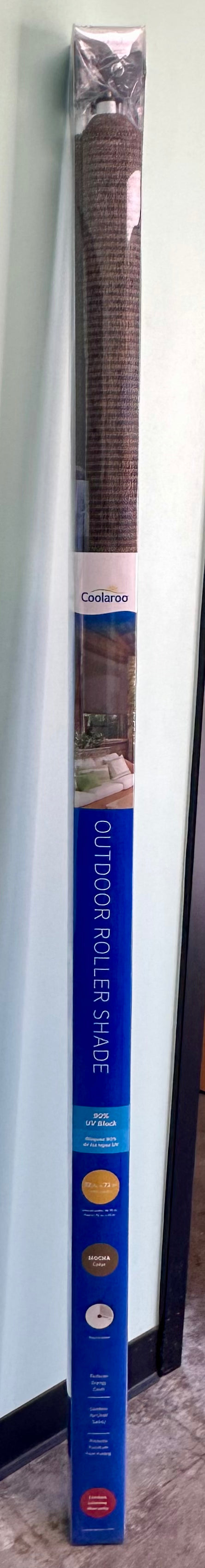 Coolaroo Exterior Roller Shade, Cordless Roller Shade with 90% UV Protection, No Valance, (6' W X 6' L), Mocha, 474768  (L1105)