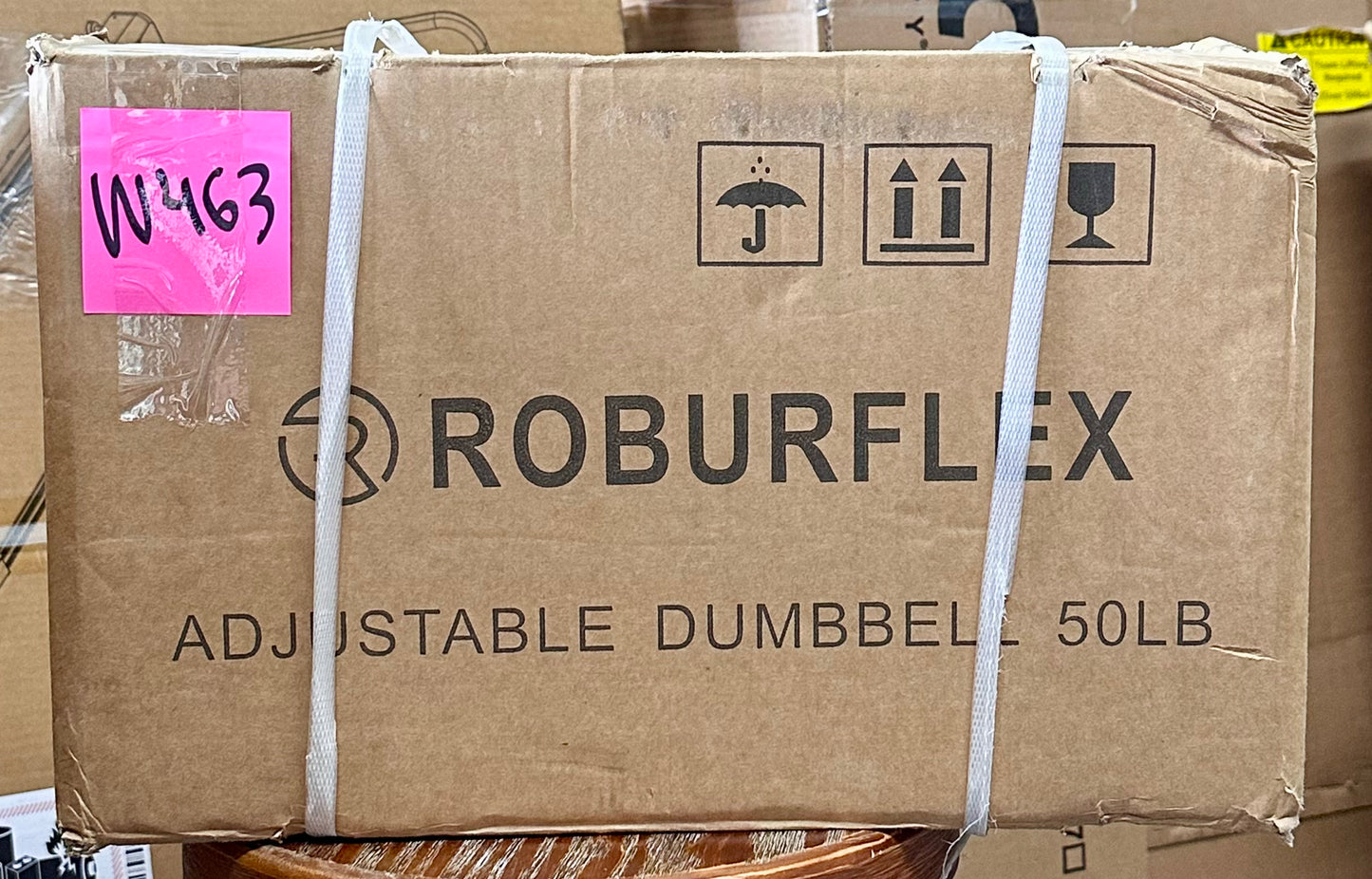 ROBURFLEX Single Adjustable Dumbbell (50lb) for Strength Training - White color (Single) (W463)