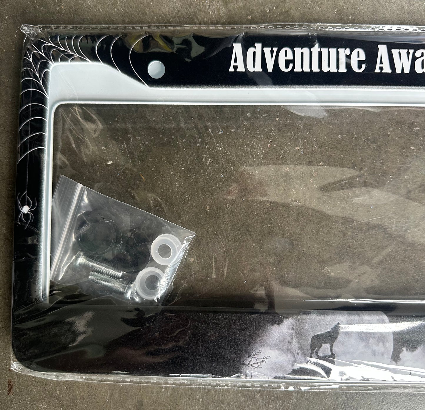 2-Pack, Adventure Awaits License Plate Frames, 2 Holes, Stainless Steel With Screws, Fits Us Standard Auto Parts, Decorative, Rustproof, Rattle-Proof, Weather Resistant, Easy Installation