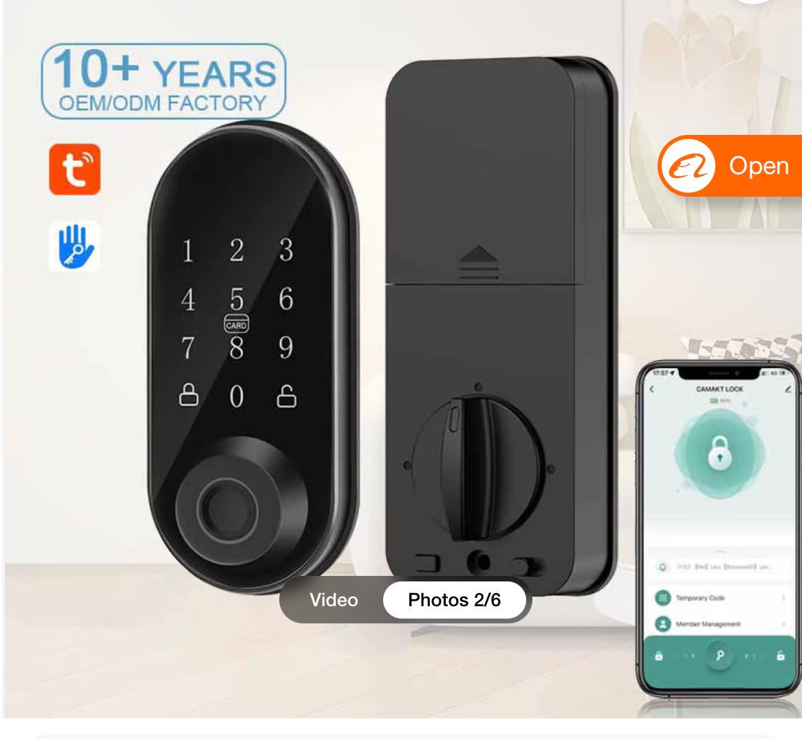 Keyless Entry Door Lock, Smart Lock with App Control, Fingerprint Door Lock, Electronic Keypad Deadbolt, Auto & One Touch Lock | Digital Smart Door Locks | Easy Installation | IP54 Waterproof