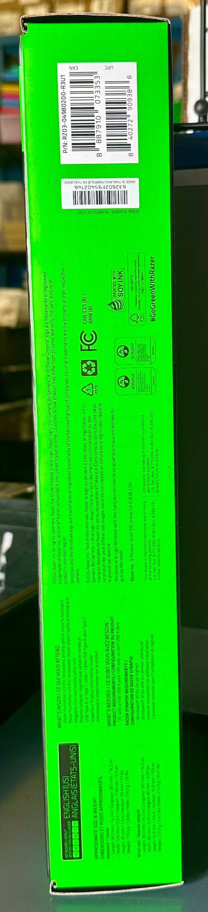 Razer Huntsman V3 Pro TKL Esports Gaming Keyboard: Analog Optical Switches - Razer Snap Tap - Rapid Trigger - Adjustable Actuation - Media Keys & Dial - Doubleshot PBT Keycaps - Wrist Rest - Black (Bin 99)