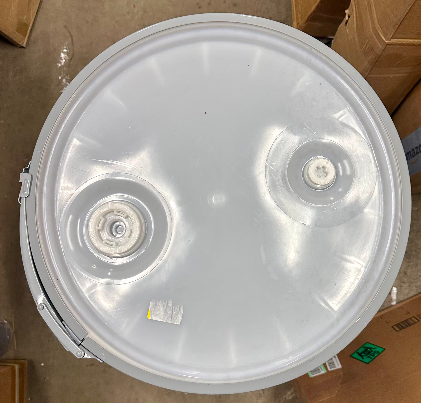 Eagle 55 Gallon Plastic Drum with Lid, Metal Lever-Lock, 36.4"x22.5", Open Head Lab Pack Drum Made of Durable, Lightweight HDPE, Withstands Weather and Chemicals, Made in USA, Blue, 1656MB (G928)