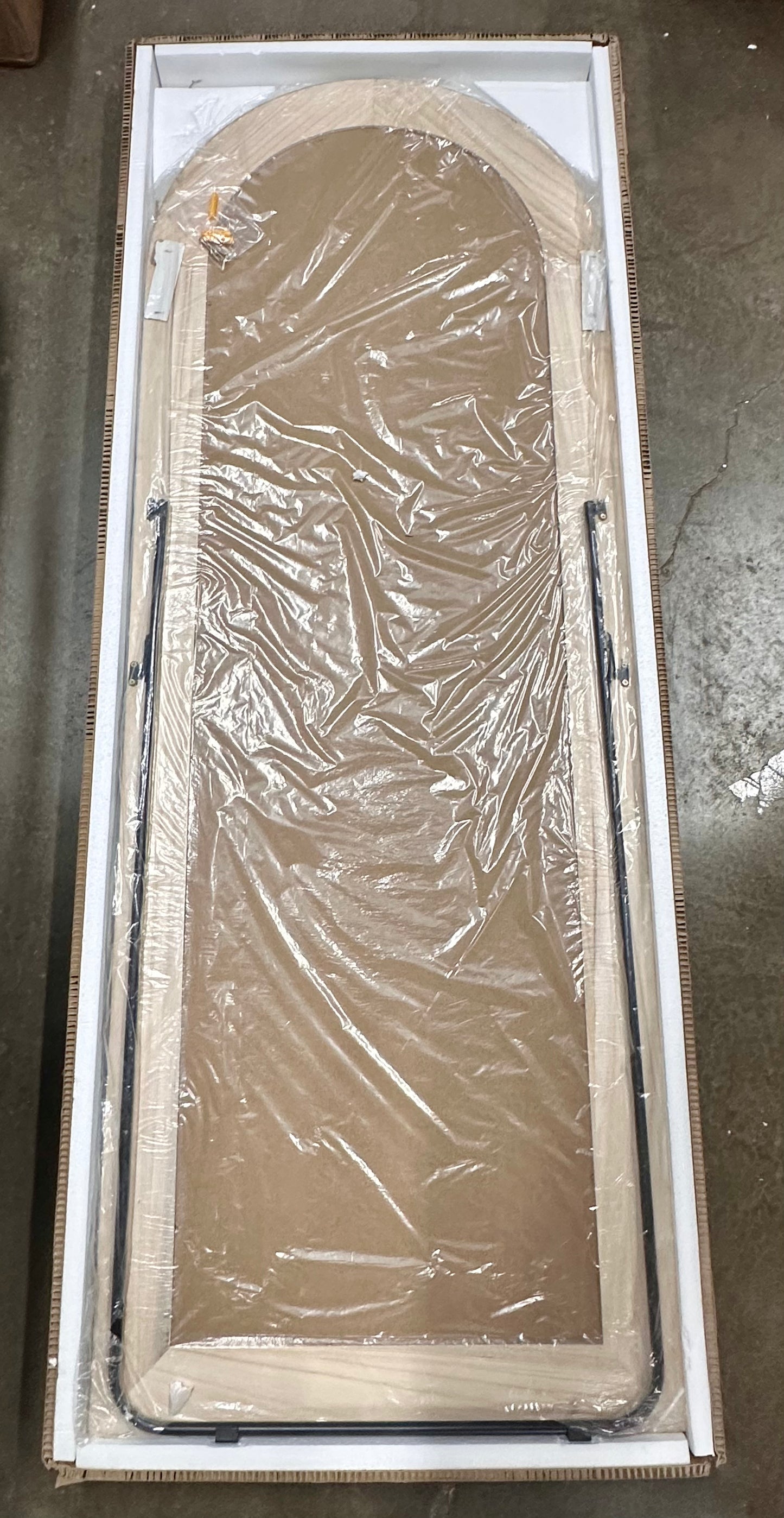 CASSILANDO Full Length  Arched Mirror, 65"x24" Wood Full Length Distressed Floor Mirror for Living Room, Bedroom, Entrance (Weathering White) (M458)