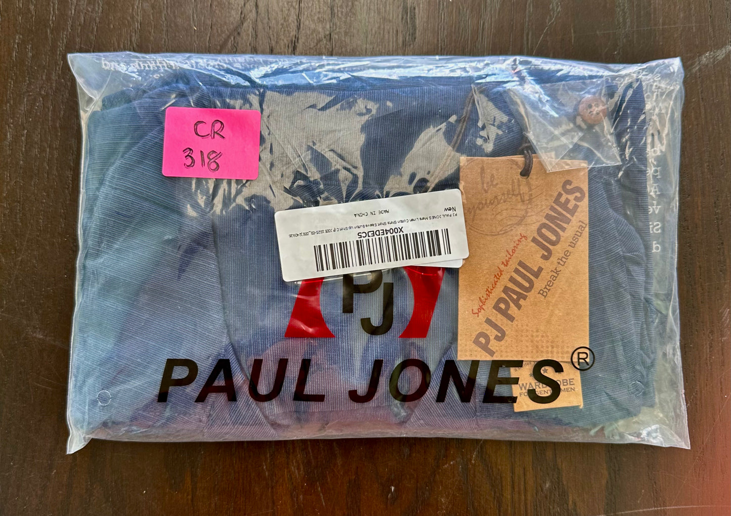 PJ PAUL JONES Men’s Short Sleeve Button Down Shirt, Summer Beach Untuckit Cotton Shirt with Pocket, Navy (Size Small)