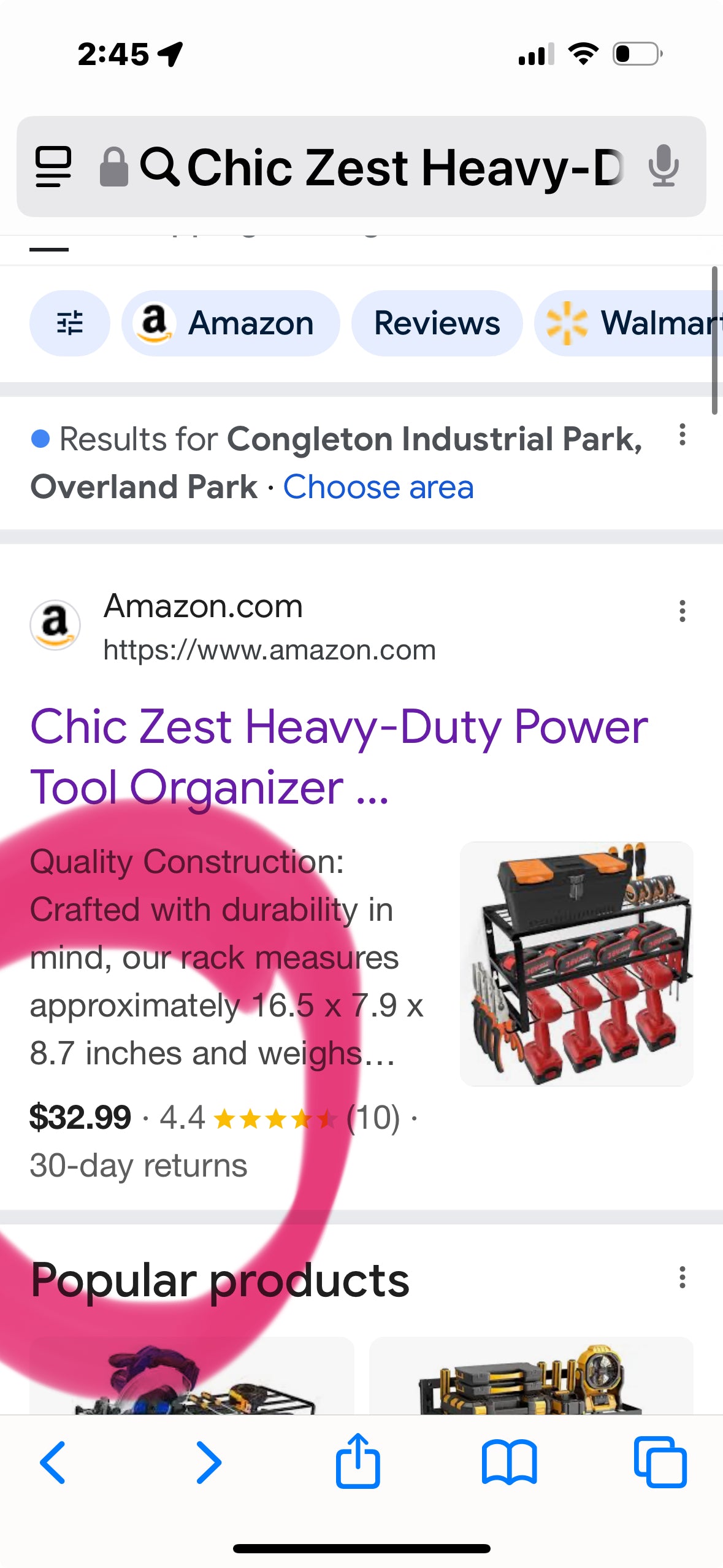 Chic Zest Heavy-Duty Power Tool Organizer, Heavy Duty Iron, 3 Layers Storage Rack with 4 Drill Holders, Floating Tool Shelf Wall Mounted, 180Lbs Load Capacity, Matte Black Power Tool Organizer