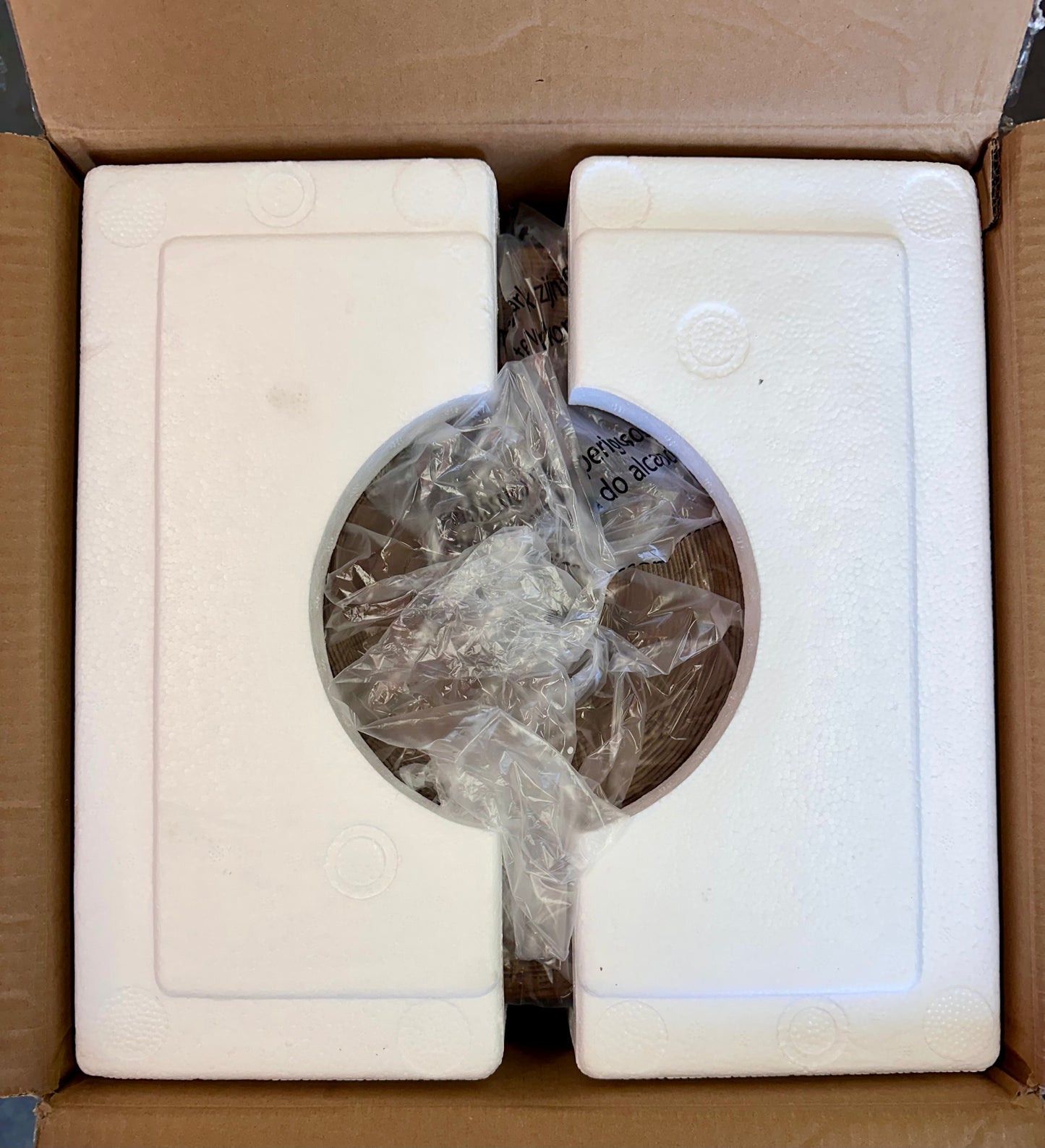 COSIEST Outdoor End Table, Faux-Wood Top, Black Base with Tree Trunk Slice Hand Painted, Accent Stool, Plant Stand, Decor (Hourglass) (L1099)